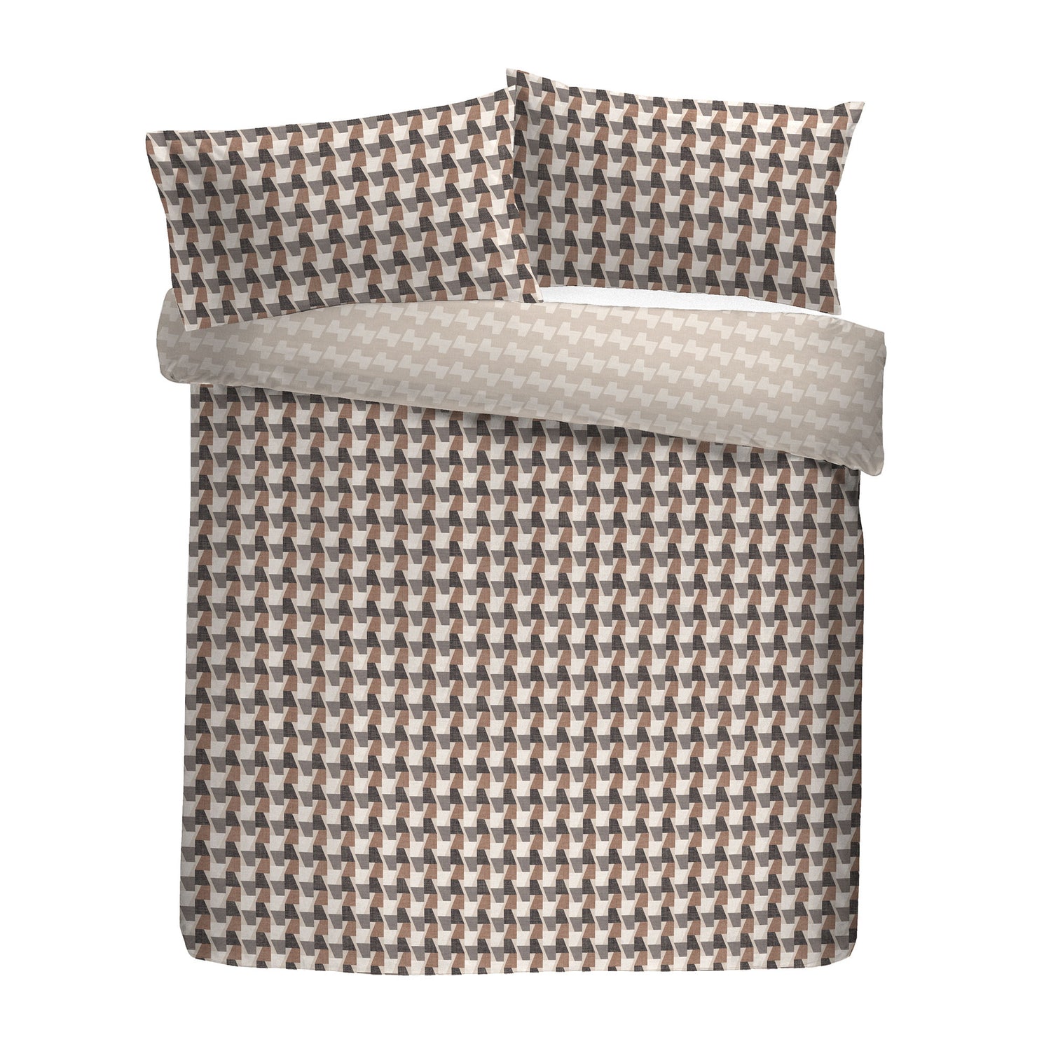 Appletree Jett Cotton Duvet Cover Bedding Set Brown Bracken
