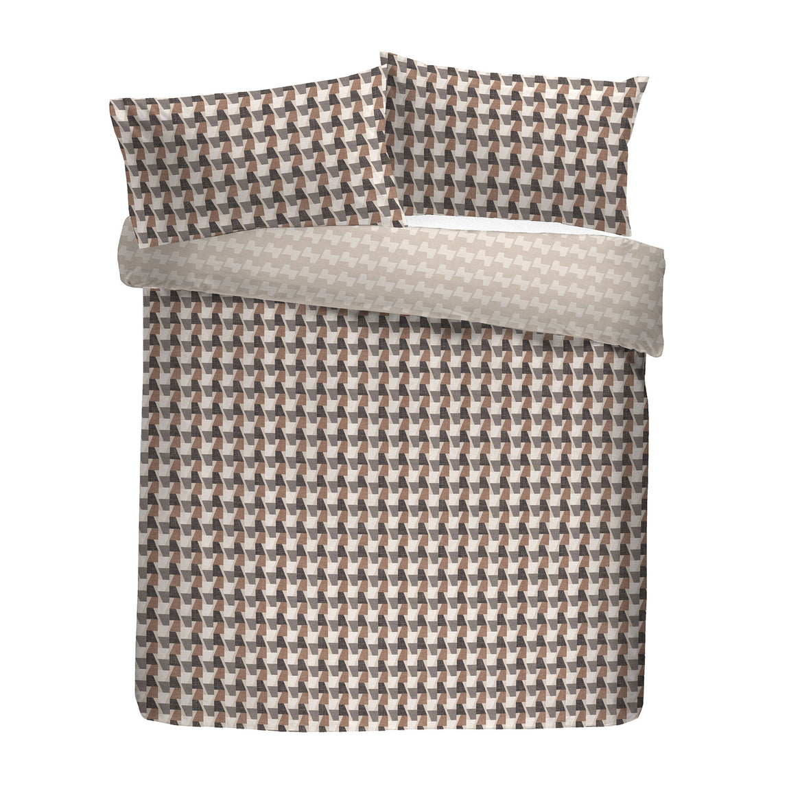 Appletree Jett Cotton Duvet Cover Bedding Set Brown Bracken