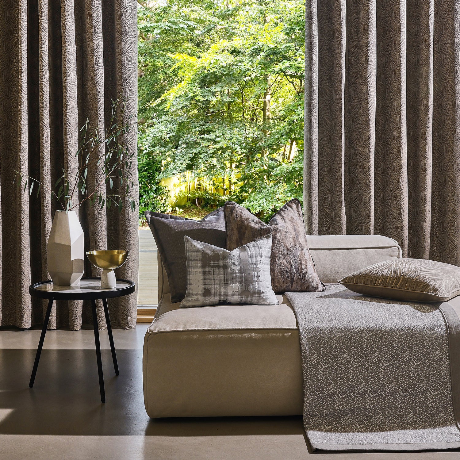 Prestigious Textiles Tasa Jacquard Fabric Ecru