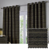 Paoletti Jupiter Chenille Jacquard Ready Made Eyelet Blockout Curtains Black Gold