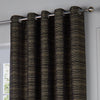 Paoletti Jupiter Chenille Jacquard Ready Made Eyelet Blockout Curtains Black Gold