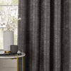 Paoletti Jupiter Chenille Jacquard Ready Made Eyelet Blockout Curtains Graphite