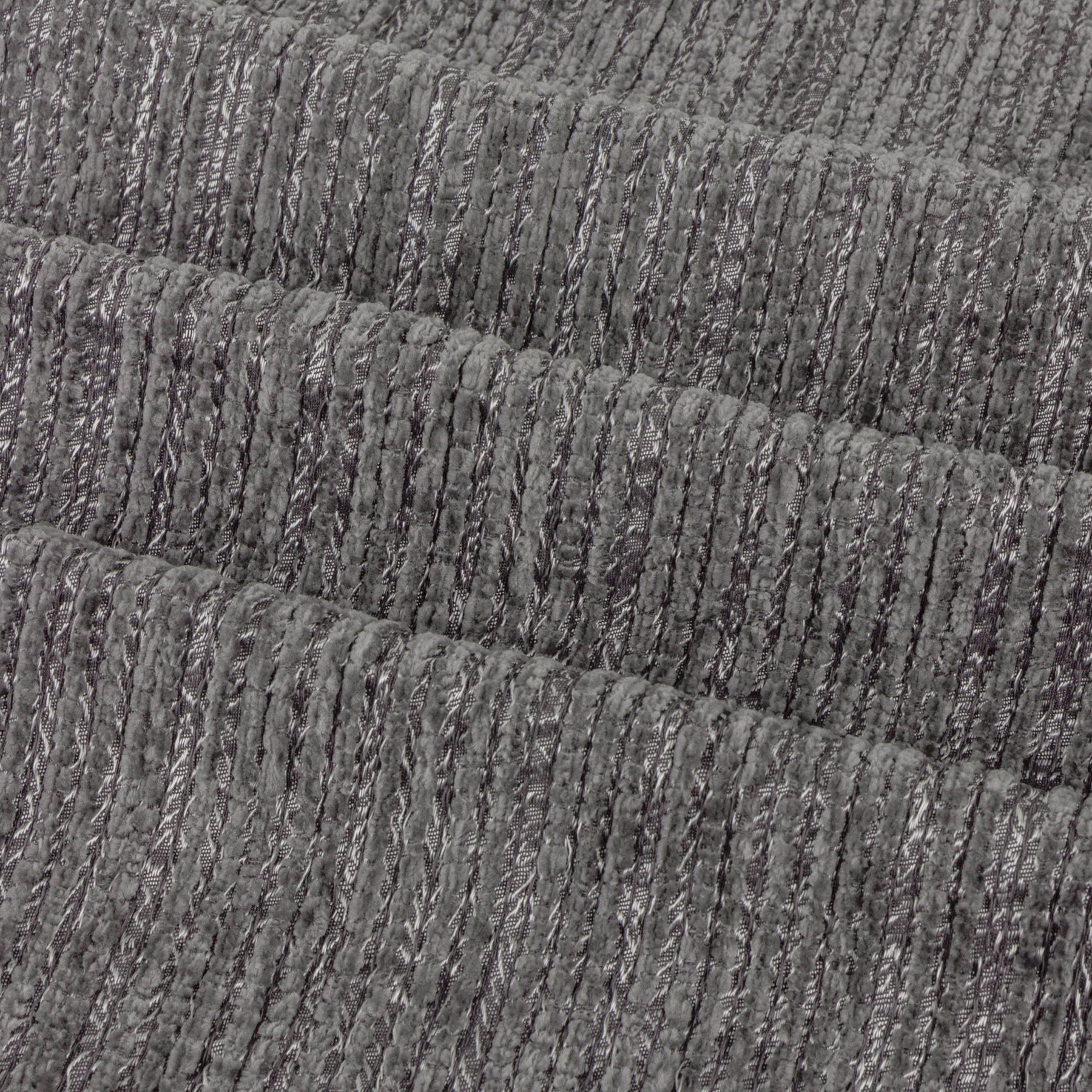 Paoletti Jupiter Chenille Jacquard Ready Made Eyelet Blockout Curtains Graphite