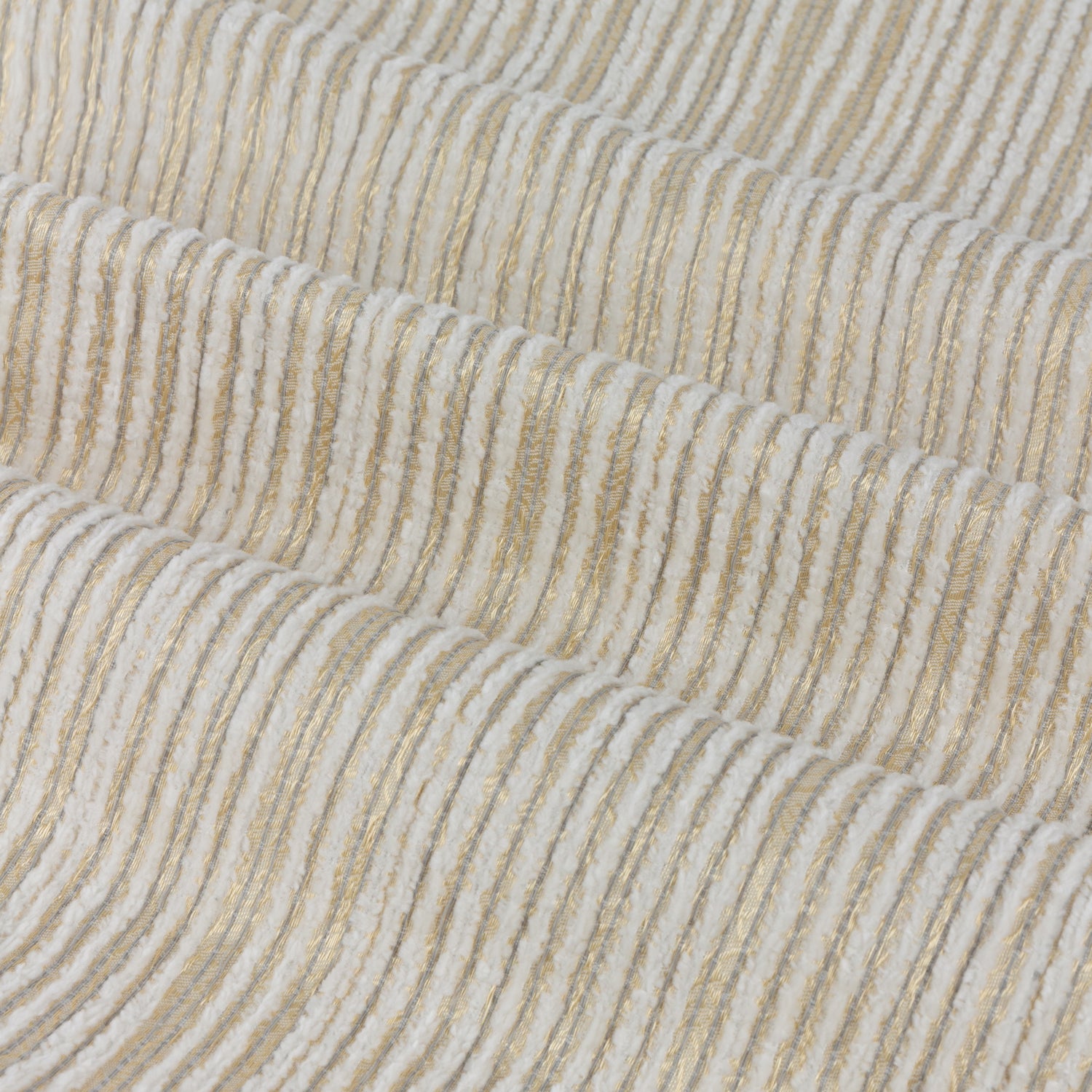 Paoletti Jupiter Chenille Jacquard Ready Made Eyelet Blockout Curtains Ivory Gold