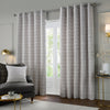 Paoletti Jupiter Chenille Jacquard Ready Made Eyelet Blockout Curtains Silver