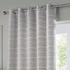 Paoletti Jupiter Chenille Jacquard Ready Made Eyelet Blockout Curtains Silver