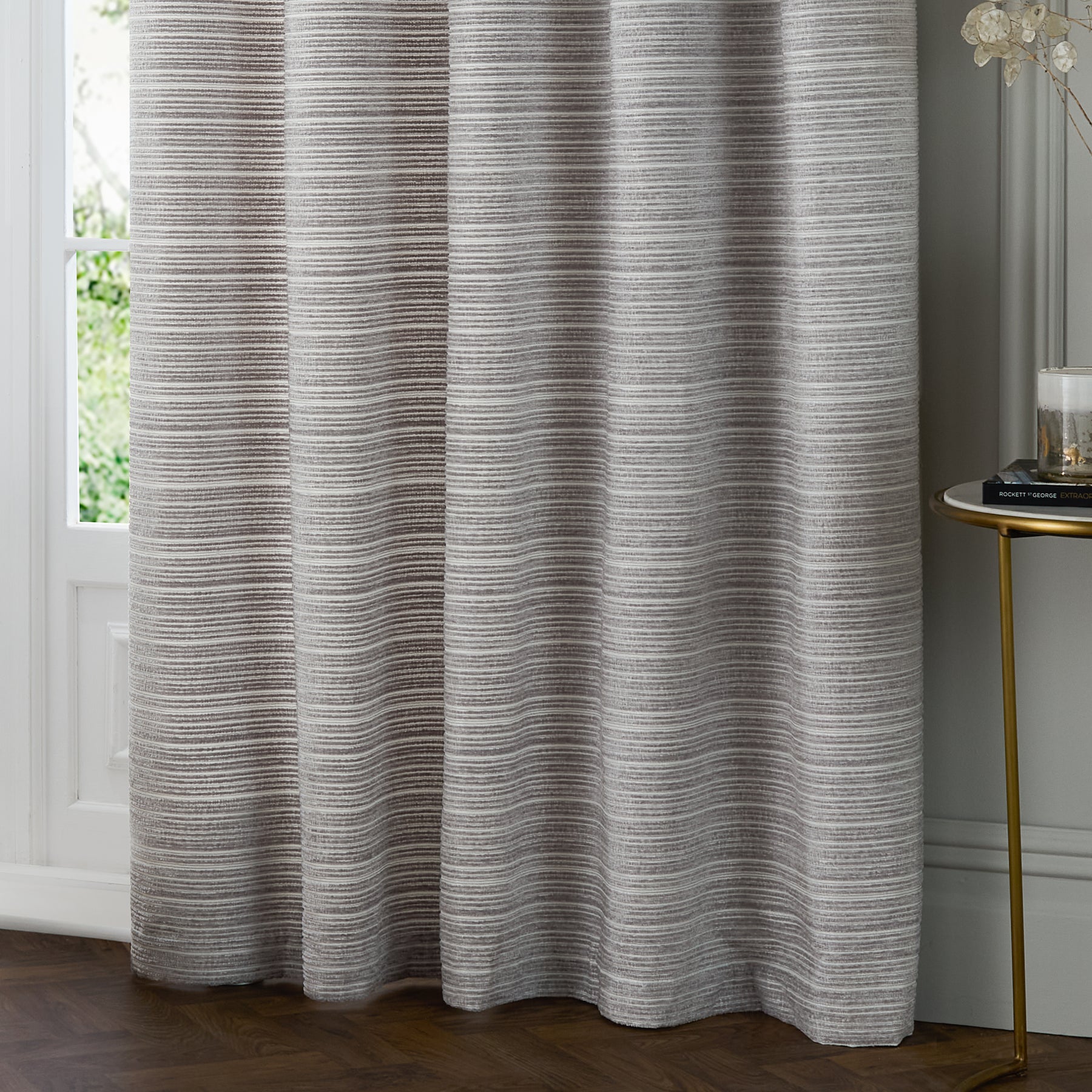 Paoletti Jupiter Chenille Jacquard Ready Made Eyelet Blockout Curtains Silver