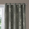 Laura Ashley Josette Metallic Ready Made Eyelet Curtains Steel