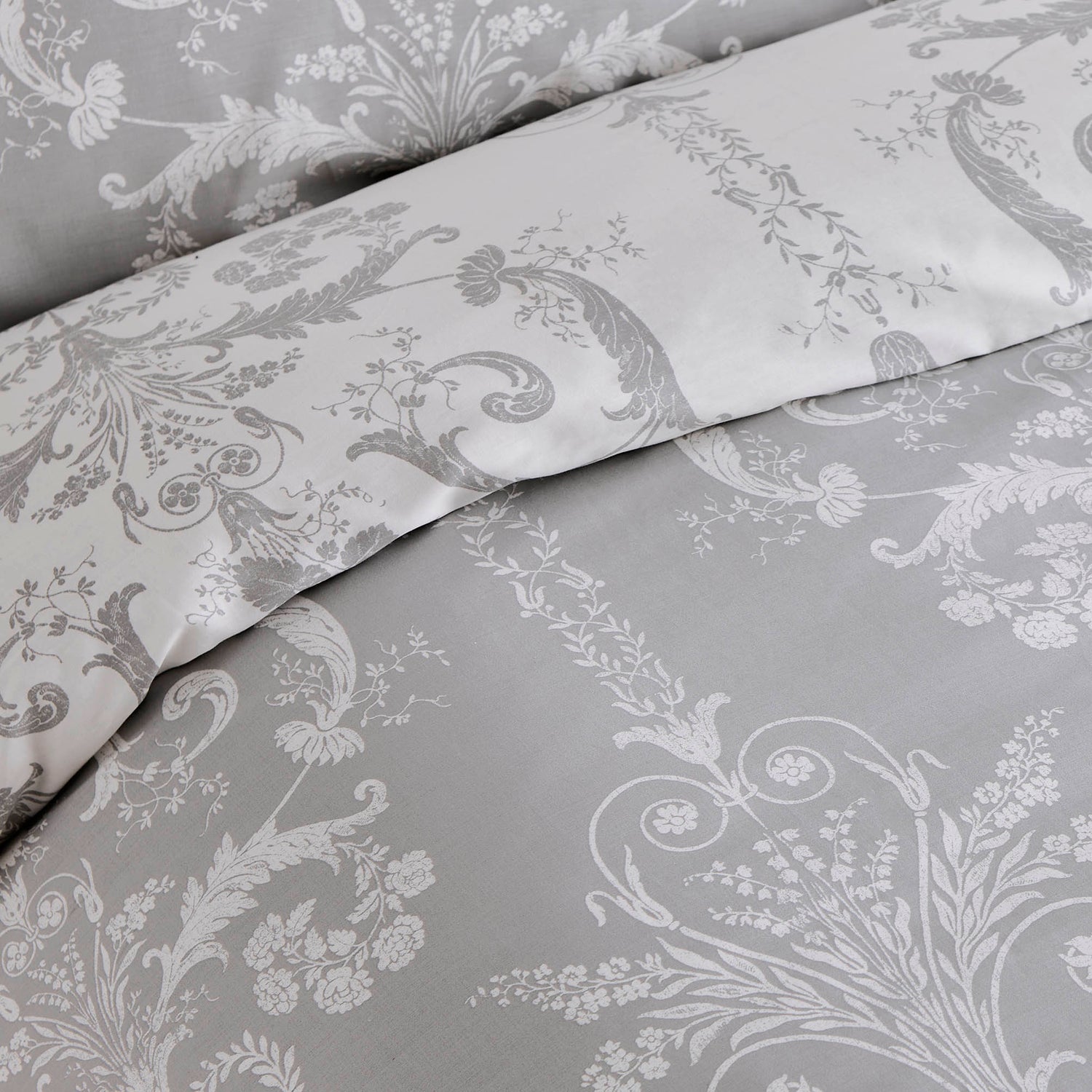Laura Ashley Josette Duvet Cover Bedding Set Dove Grey
