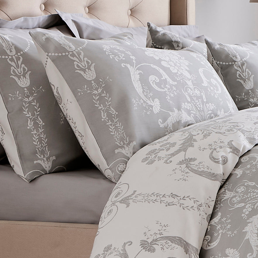 Laura Ashley Josette Duvet Cover Bedding Set Dove Grey