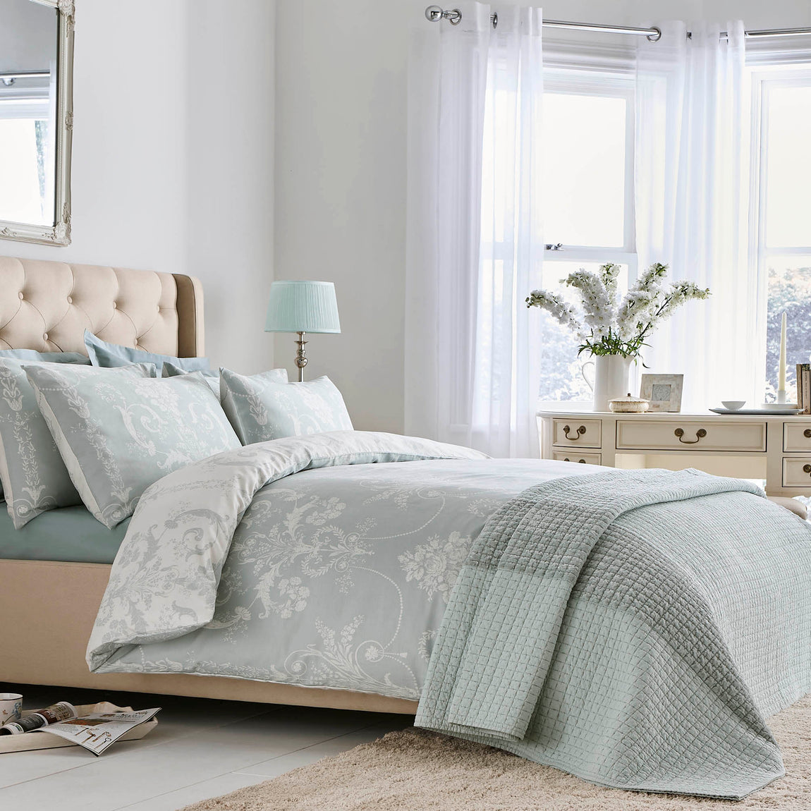 Laura Ashley Josette Pillowcase Housewife Duckegg
