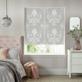Laura Ashley Josette Thermal Blackout Ready Made Roller Blind Steel