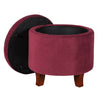 Cambridge Velvet Small Ottoman Footstool Berry Merlot
