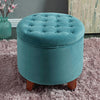Cambridge Velvet Small Ottoman Footstool Teal