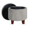 Cambridge Velvet Small Ottoman Footstool Dove Grey