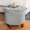 Cambridge Velvet Small Ottoman Footstool Dove Grey