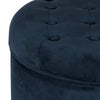 Cambridge Velvet Small Ottoman Footstool Ink Navy