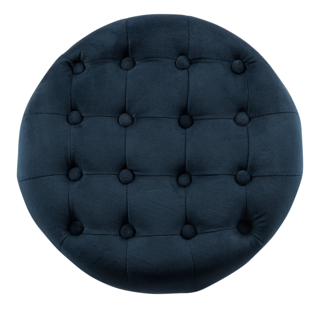 Cambridge Velvet Small Ottoman Footstool Ink Navy