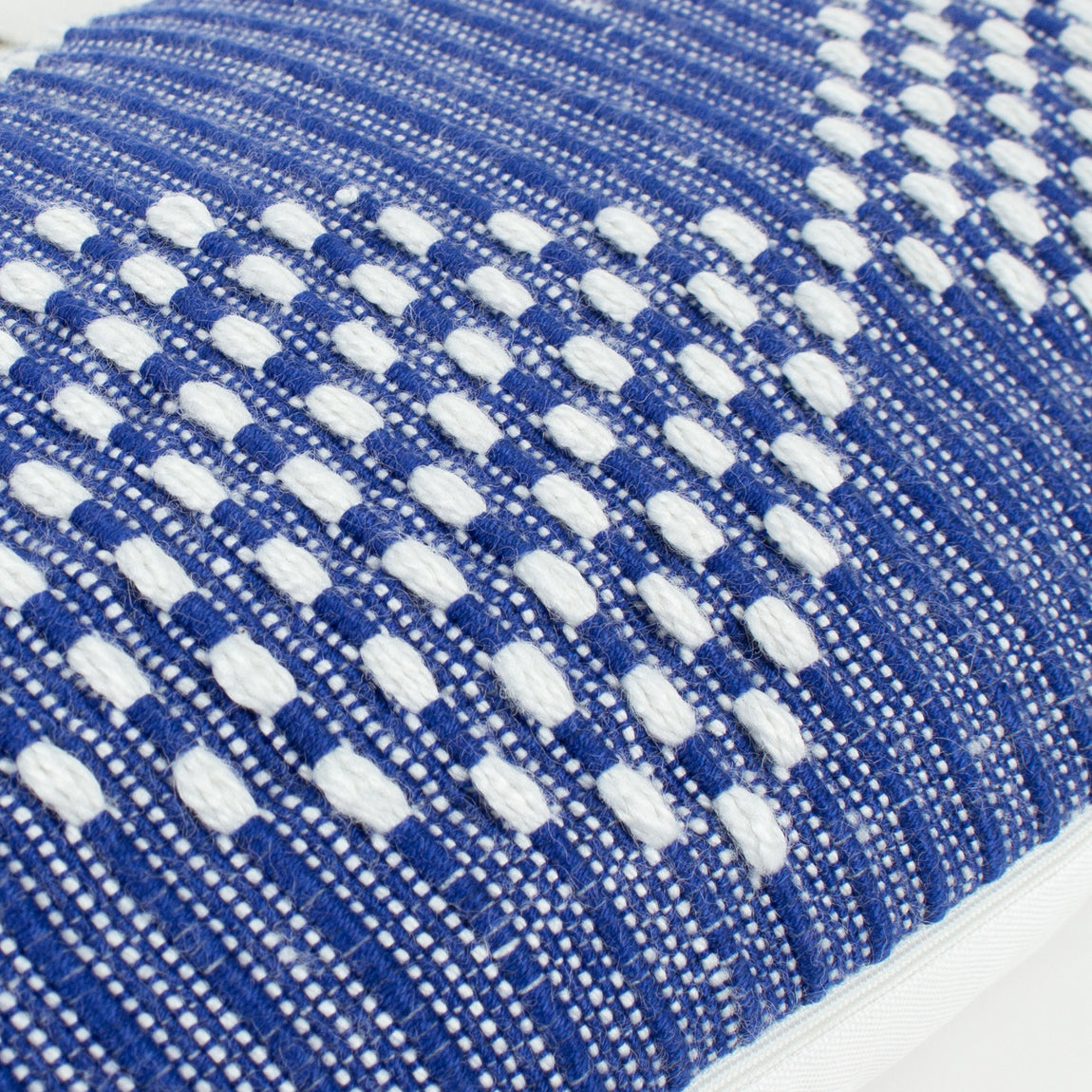 Furn. Kadie Indoor and Outdoor Woven 30cm x 60cm Filled Boudoir Cobalt
