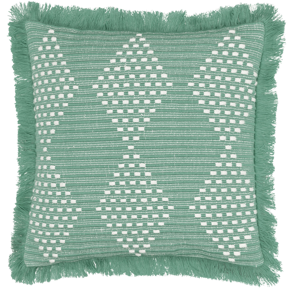 Furn. Kadie Outdoor and Indoor Woven 45cm x 45cm Filled Cushion Green