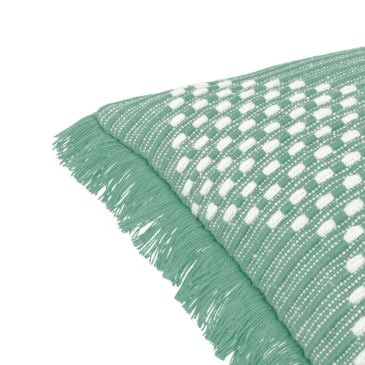Furn. Kadie Outdoor and Indoor Woven 45cm x 45cm Filled Cushion Green