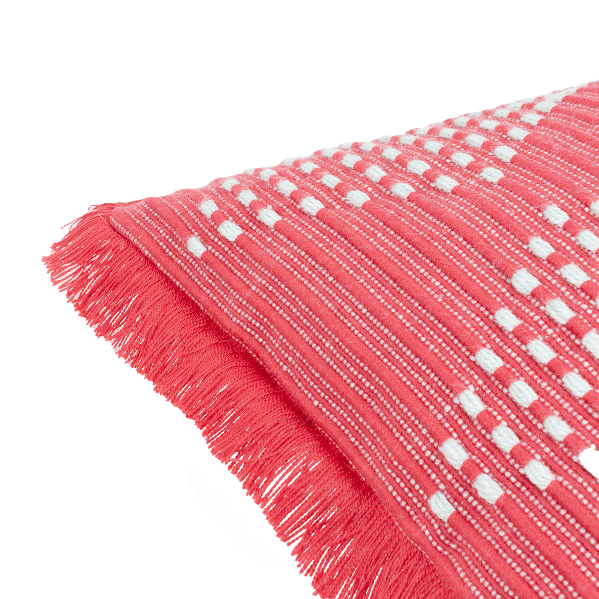 Furn. Kadie Outdoor and Indoor Woven 45cm x 45cm Filled Cushion Pink