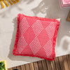 Furn. Kadie Outdoor and Indoor Woven 45cm x 45cm Filled Cushion Pink