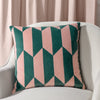 Furn. Kalho Velvet Jacquard 45cm x 45cm Filled Cushion Pink Green