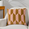 Furn. Kalho Velvet Jacquard 45cm x 45cm Filled Cushion Pink Ochre