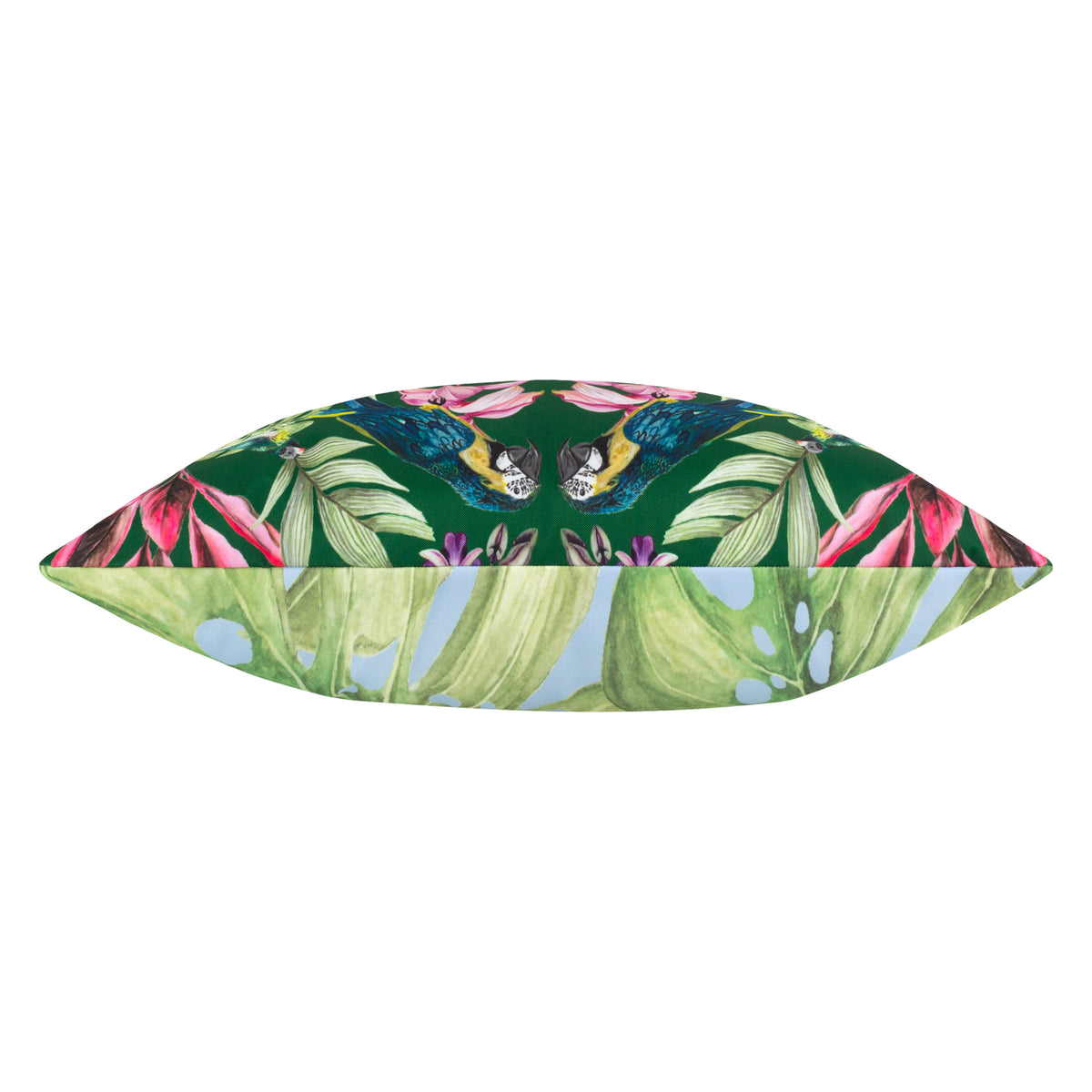 Kali Birds Exotic Boudoir Outdoor Filled Cushion 30cm x 50cm Dark Green