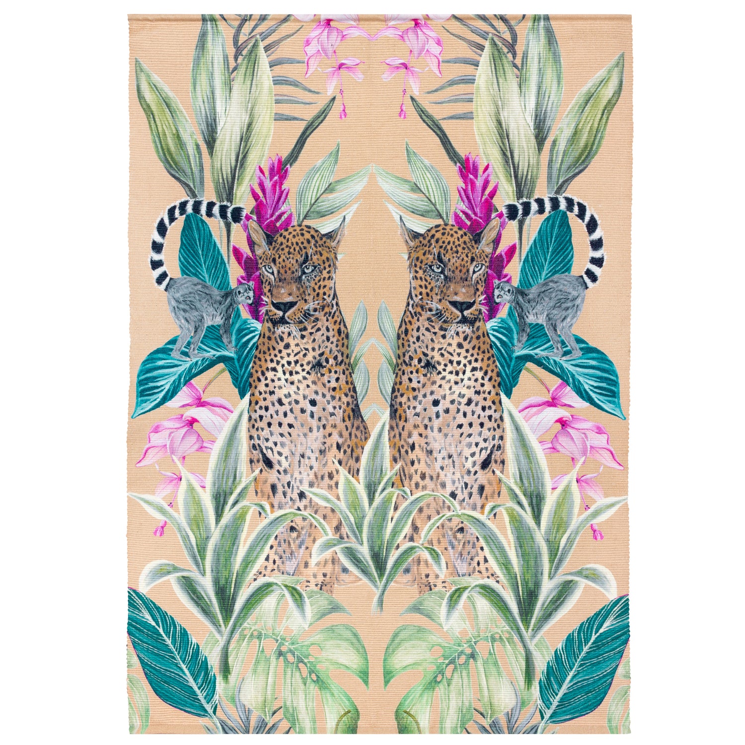 Kali Leopards Outdoor Indoor Washable 120cm x 170cm Rug Gold