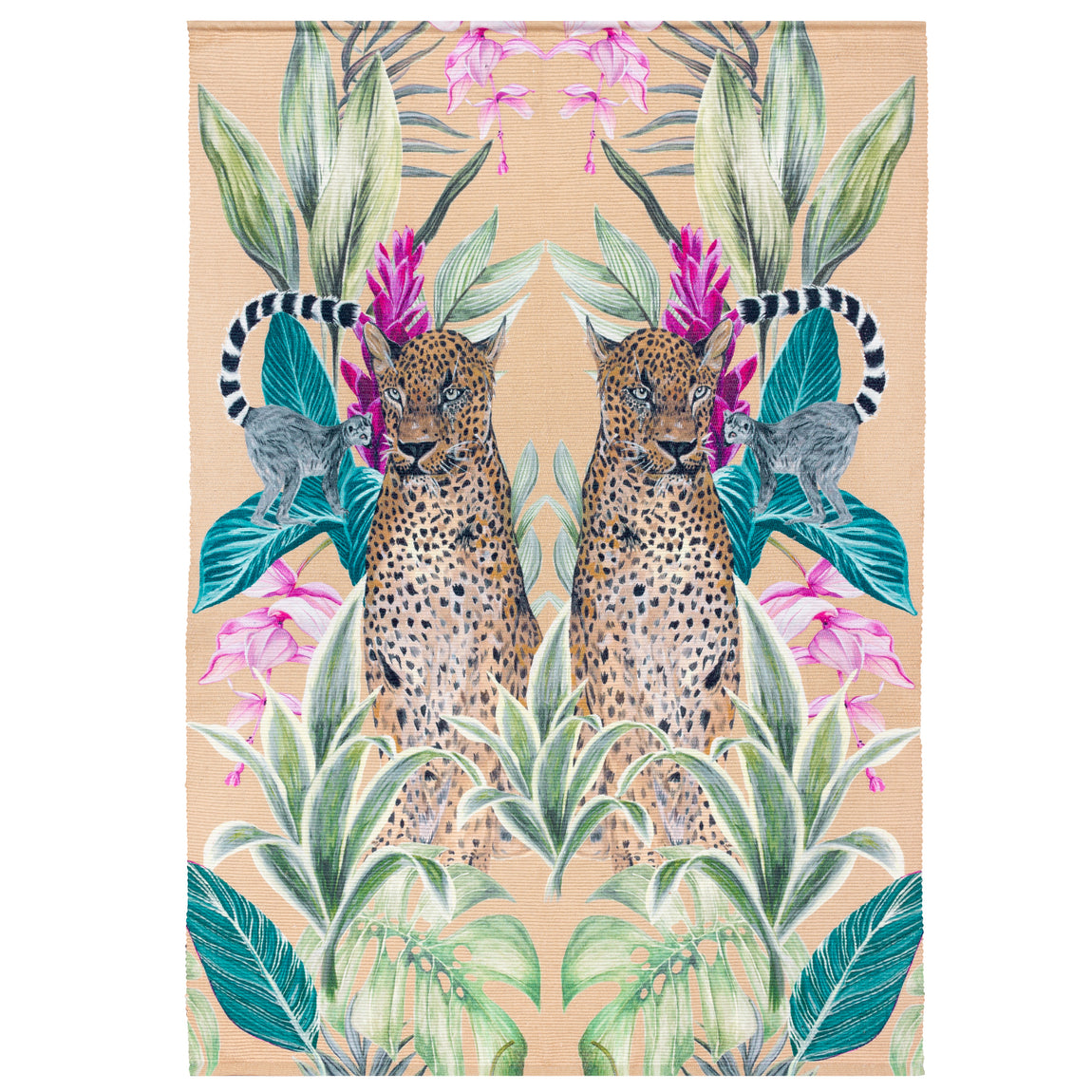 Kali Leopards Outdoor Indoor Washable 120cm x 170cm Rug Gold