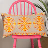 furn. Kalina Embroidered Cotton 35cm x 60cm Filled Boudoir Cushion Orange