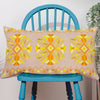 furn. Kalina Embroidered Cotton 35cm x 60cm Filled Boudoir Cushion Yellow