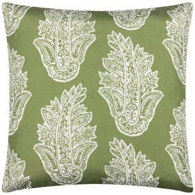 Kalindi Paisley Outdoor Filled Cushion 43cm x 43cm Olive