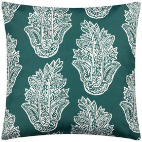 Kalindi Paisley Outdoor Filled Cushion 43cm x 43cm Teal