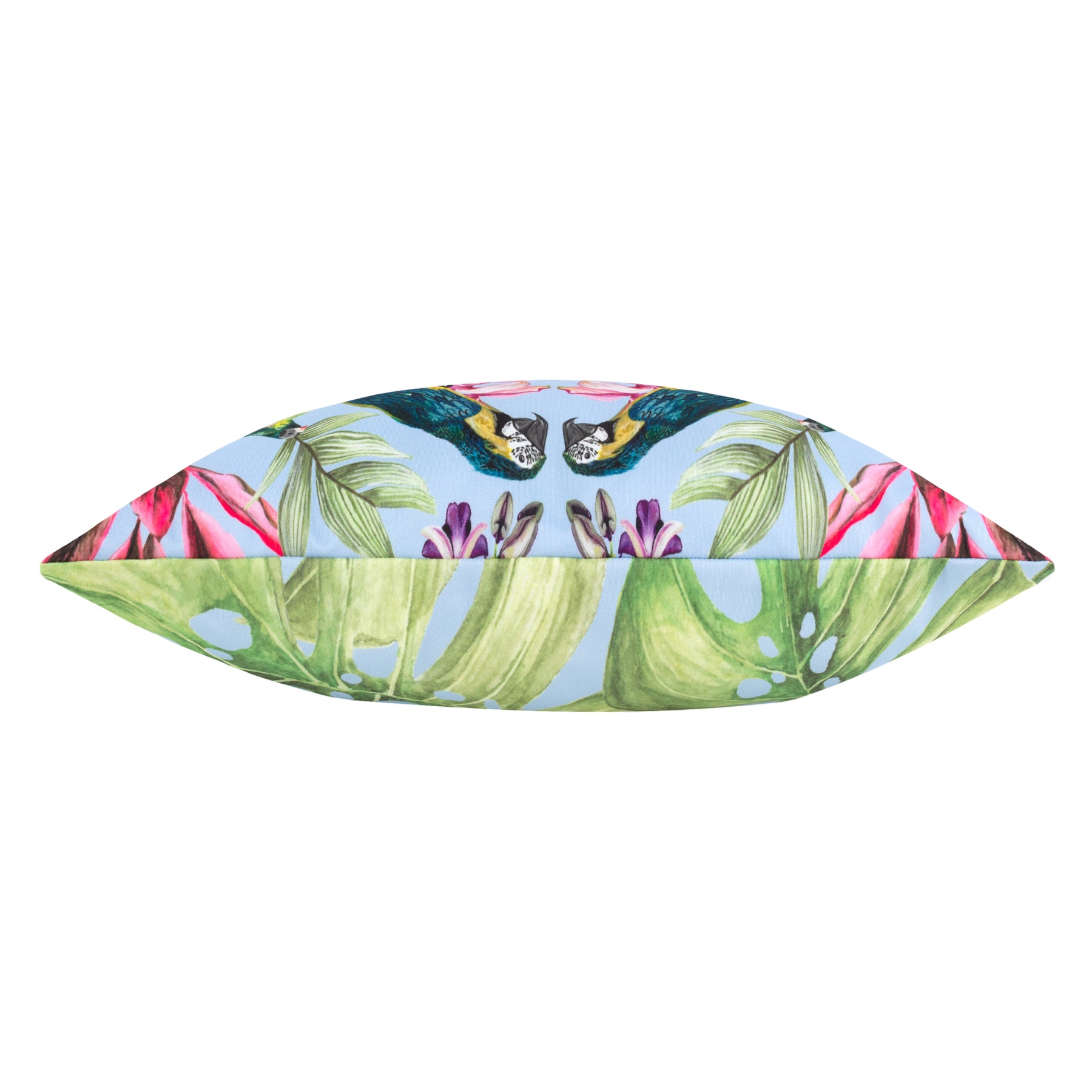 Kali Birds Exotic Boudoir Outdoor Filled Cushion 30cm x 50cm Sky Blue