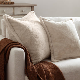 Kallu Faux Fur Filled Cushion 45cm x 45cm Natural