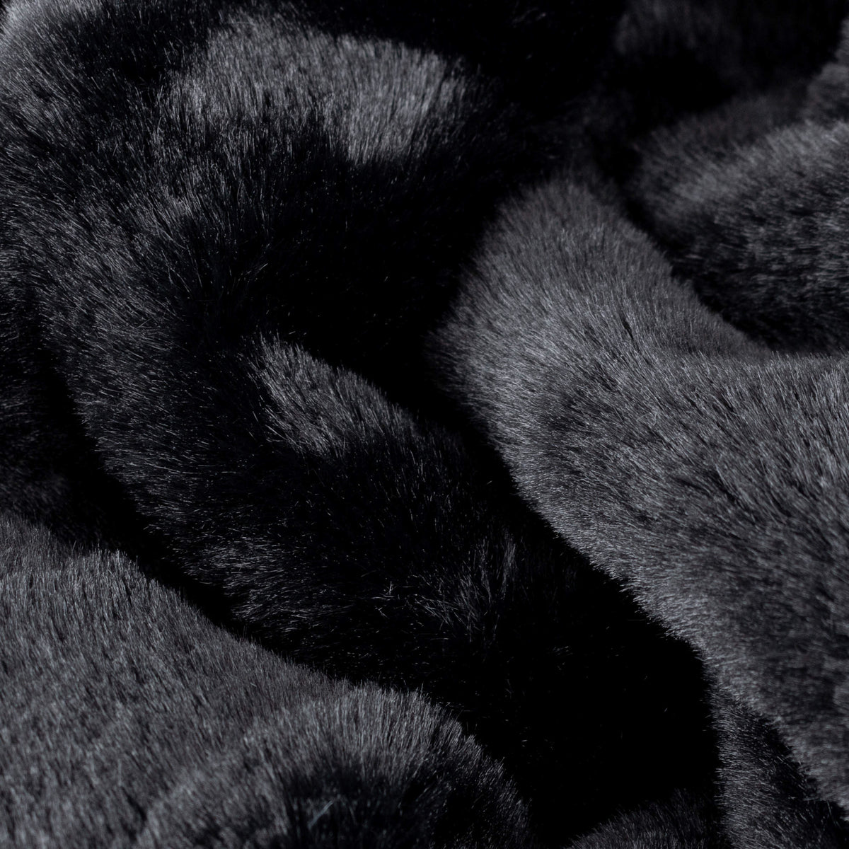 Kallu Double-Sided Faux-Fur 130cm x 180cm Throw Black