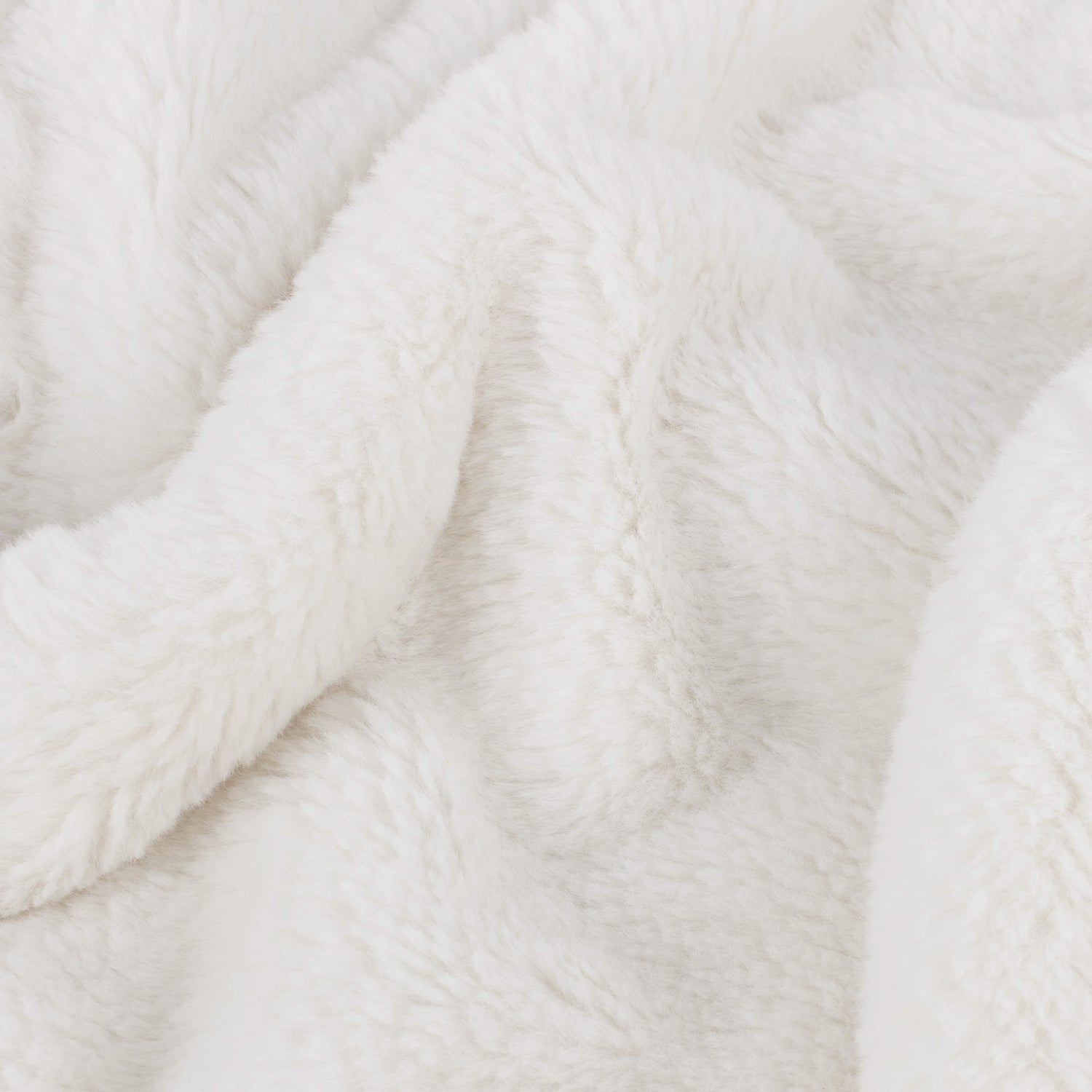 Kallu Double-Sided Faux-Fur 130cm x 180cm Throw Ecru