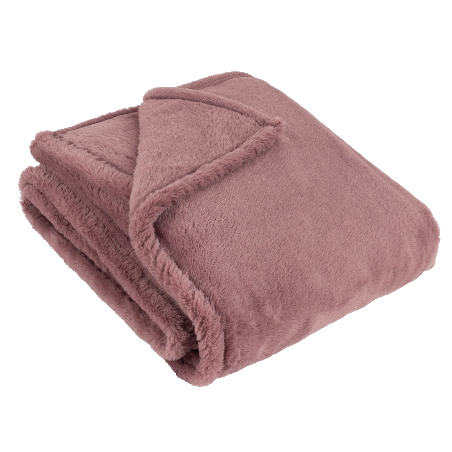 Kallu Double-Sided Faux-Fur 130cm x 180cm Throw Mulberry
