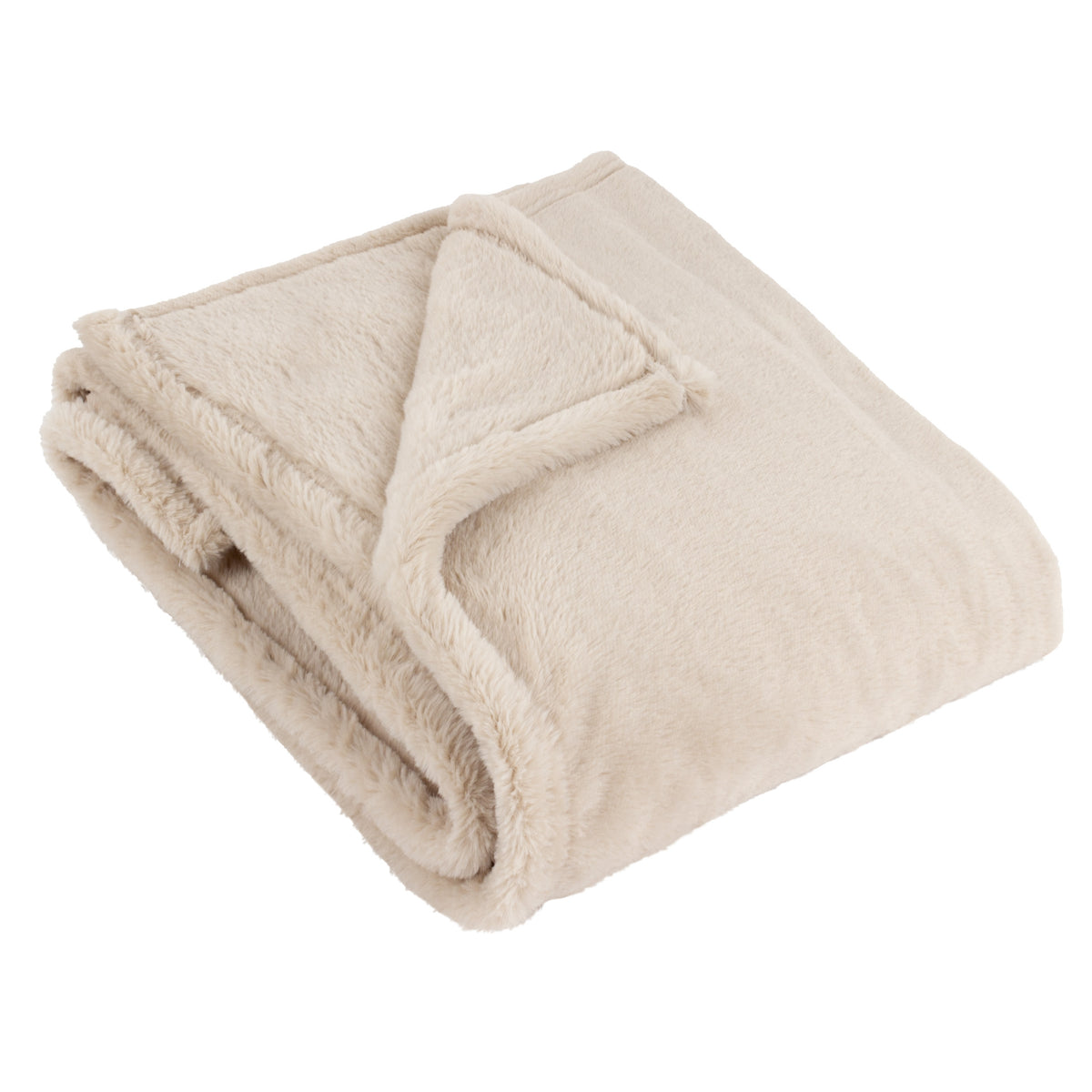 Kallu Double-Sided Faux-Fur 130cm x 180cm Throw Natural