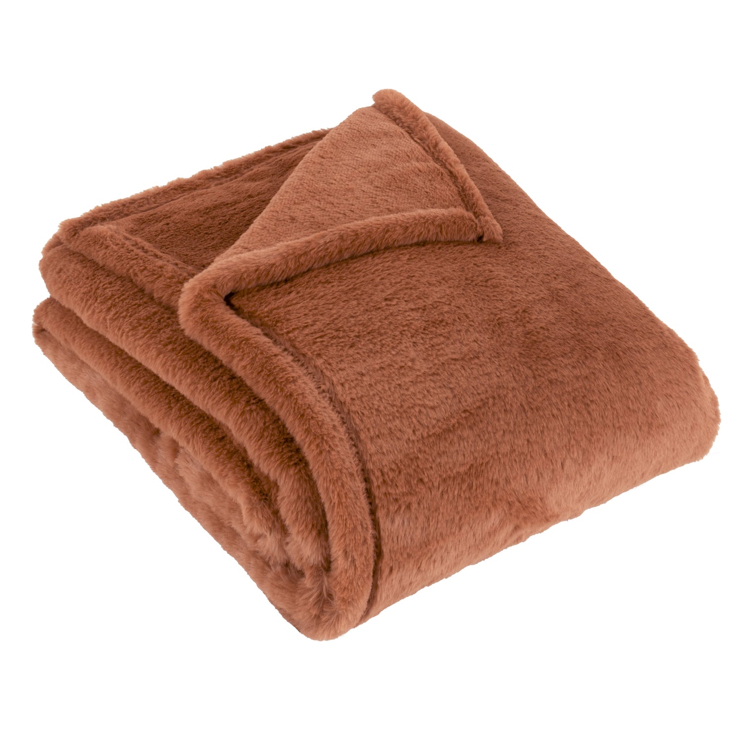Kallu Double-Sided Faux-Fur 150cm x 200cm Throw Rust