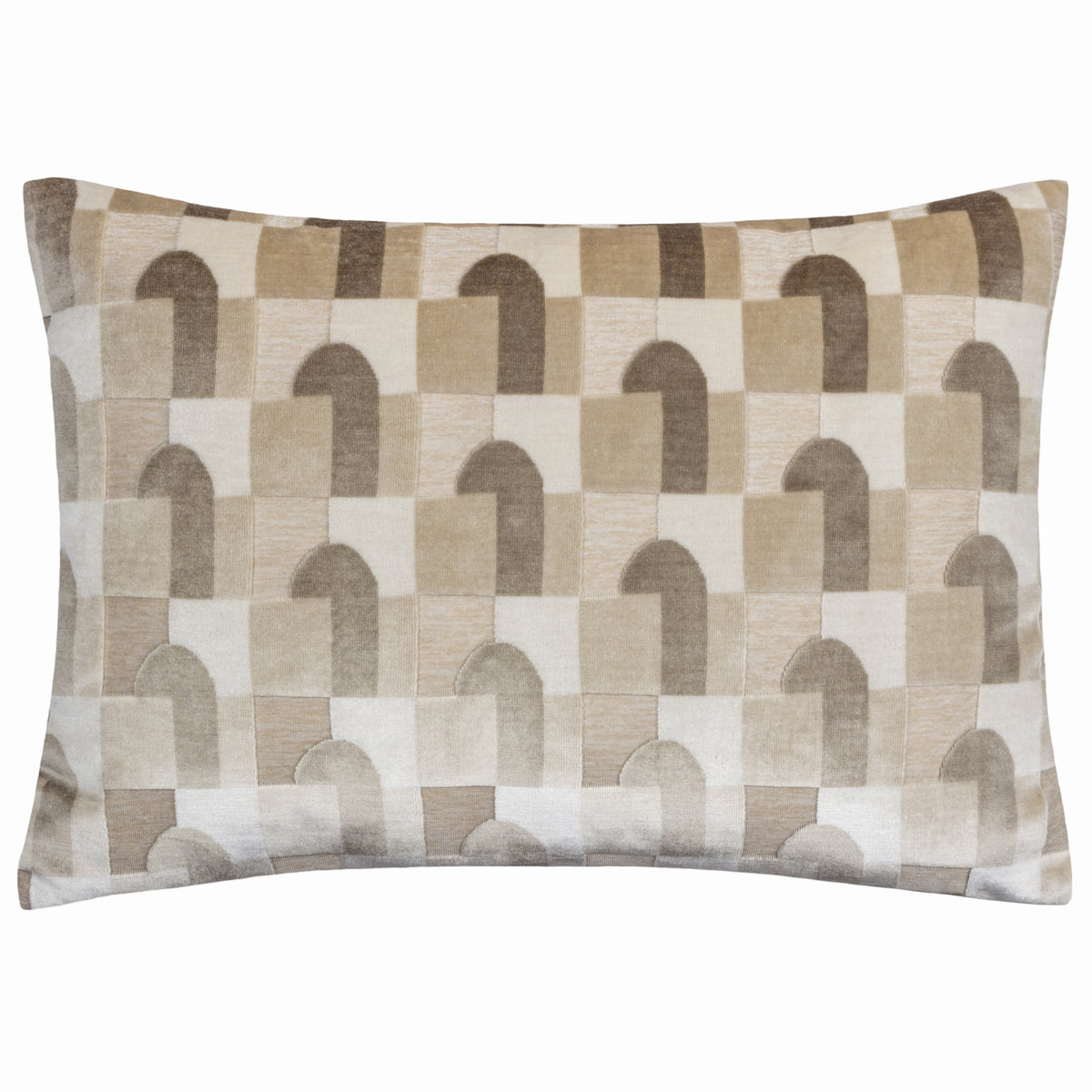 Keela Cut Velvet Boudoir Filled Cushion 35cm x 50cm Natural