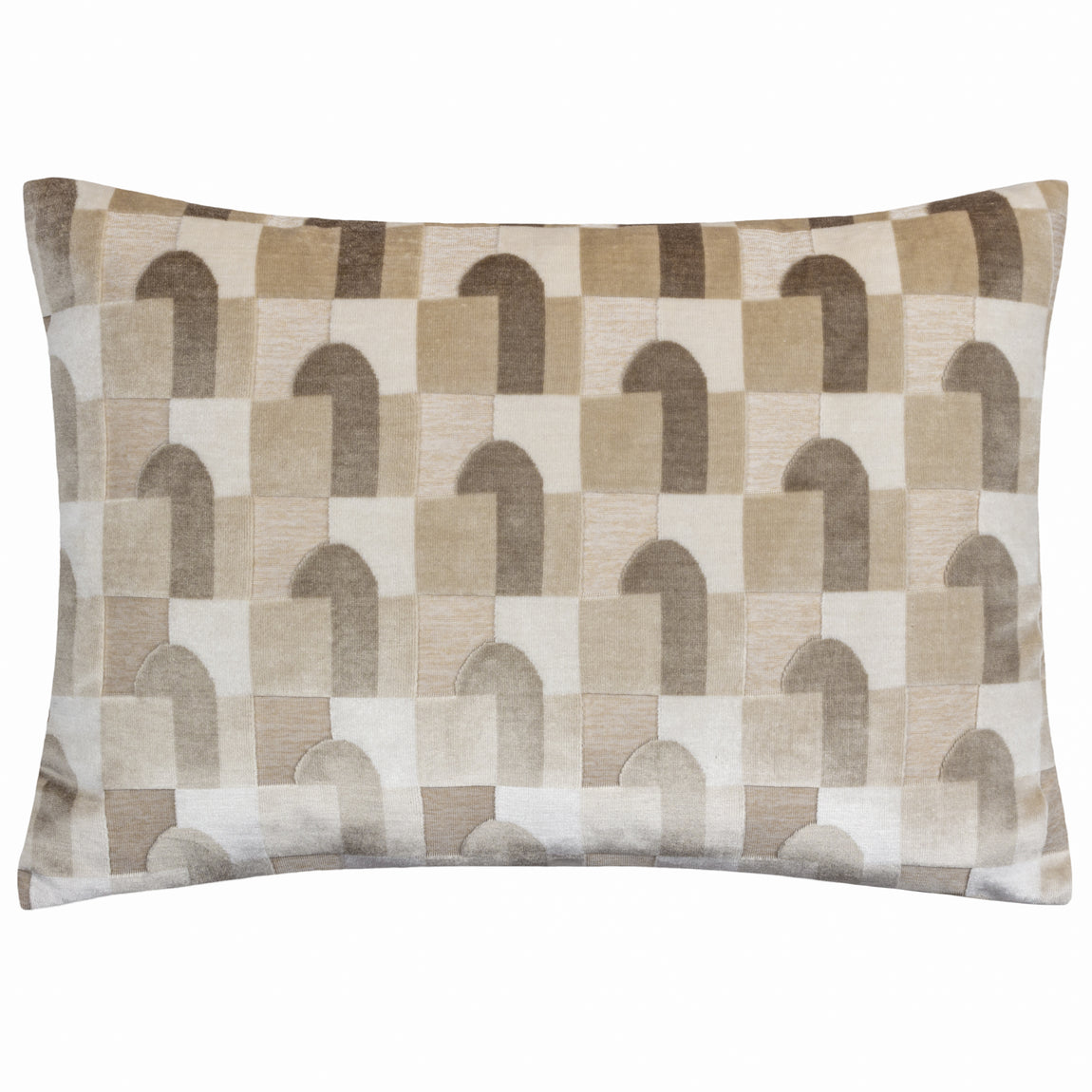 Keela Cut Velvet Boudoir Filled Cushion 35cm x 50cm Natural