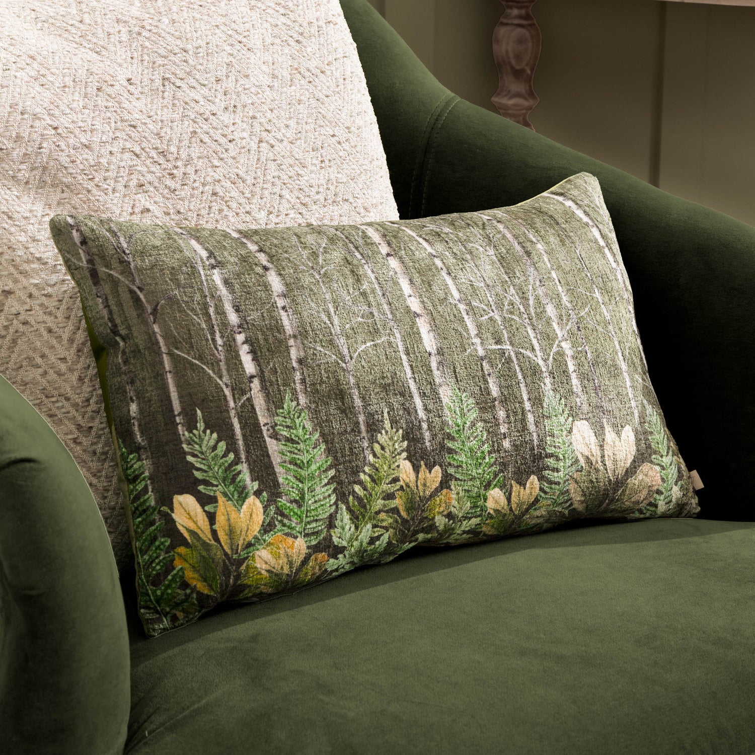 Kielder Forest Haldon Chenille 30cm x 50cm Filled Boudoir Khaki
