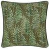 Kielder Forest Fern Khaki Chenille Piped Filled Cushion 43cm x 43cm Green
