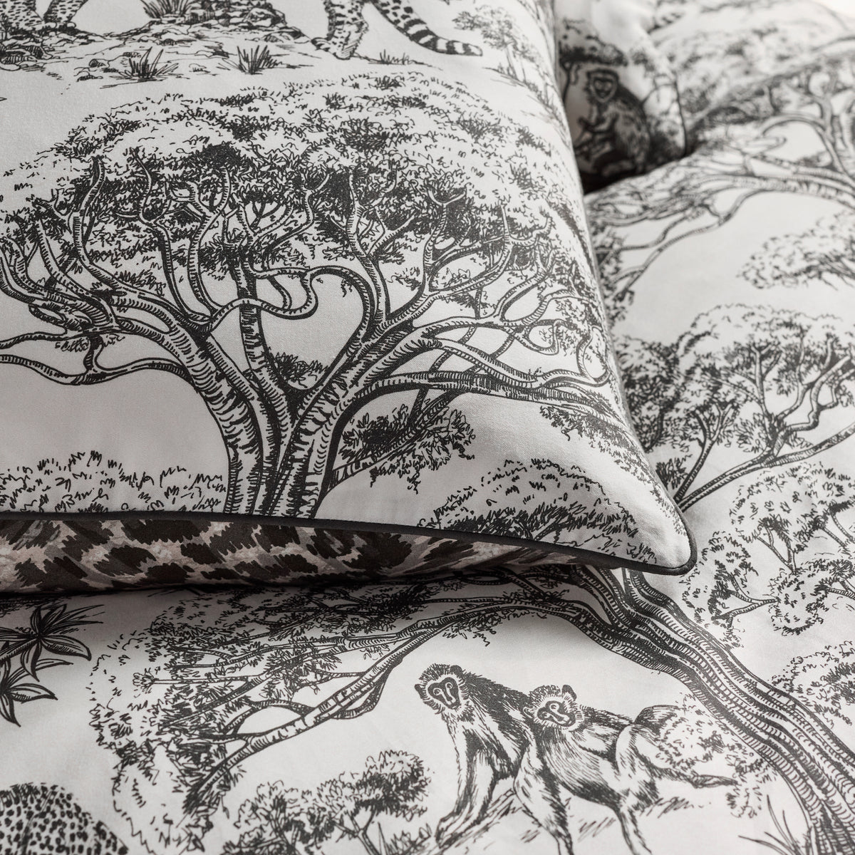 Clarke & Clarke Kisumu Duvet Cover Bedding Set Monochrome