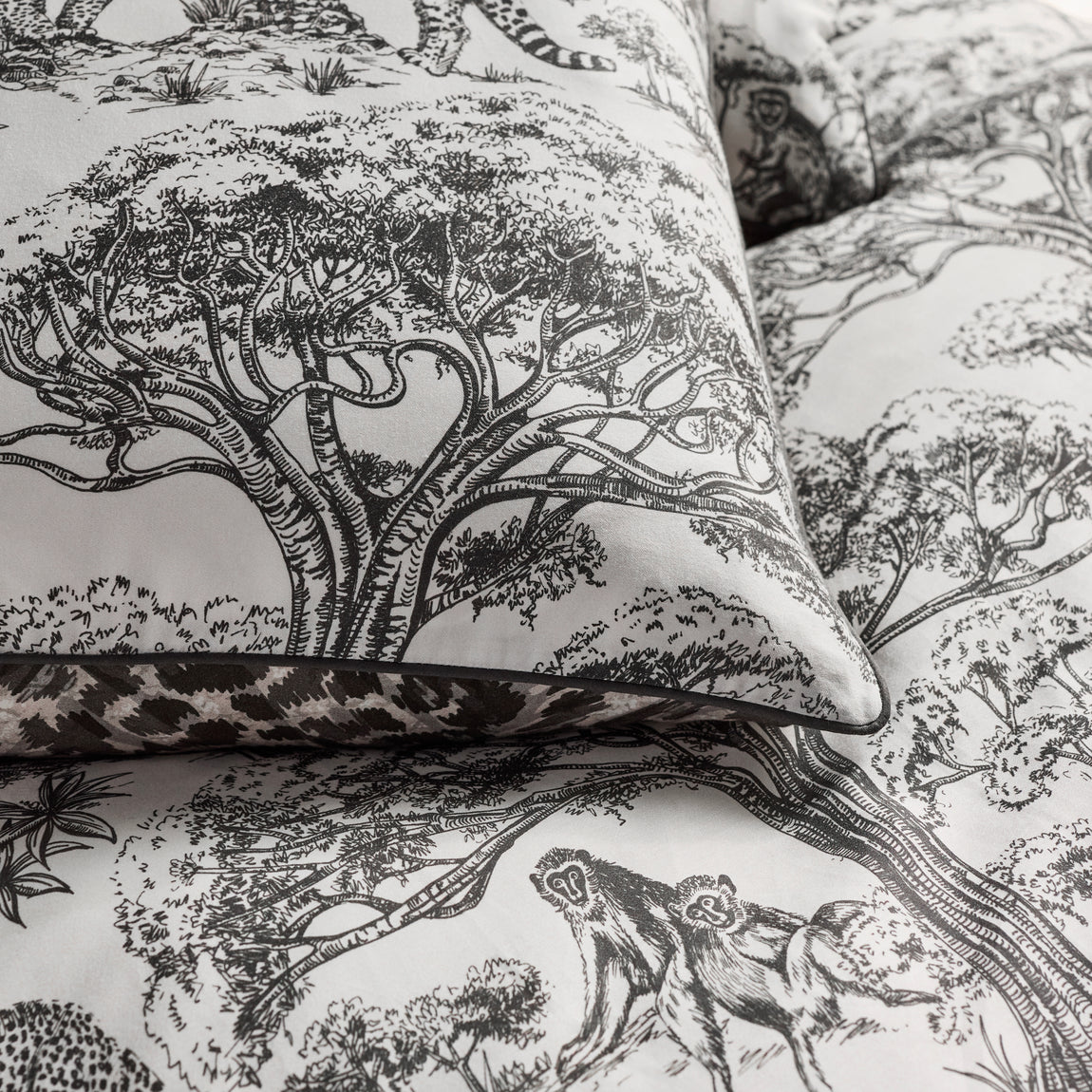 Clarke & Clarke Kisumu Duvet Cover Bedding Set Monochrome