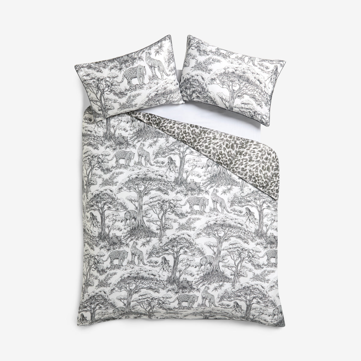 Clarke & Clarke Kisumu Duvet Cover Bedding Set Monochrome